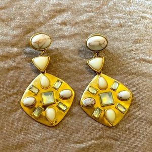 Stella & Dot Gold Gem Tala Earrings